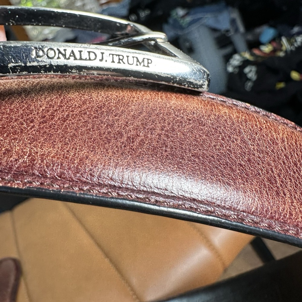 Donald J Trump Signature Collection Men's Brown Genuine Leather Belt 40/100